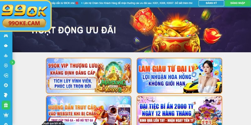 Khuyến Mãi 99OK - Cơ Hội Vàng Săn Thưởng Lớn Mỗi Ngày 1 Khuyến mãi 99OK như một phần cốt lõi trong chiến lược phát triển