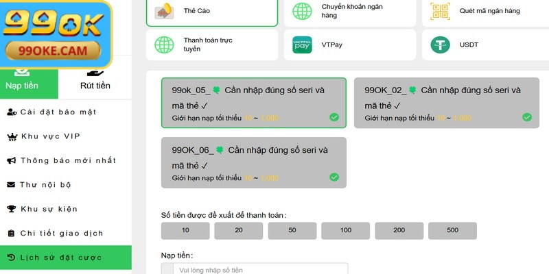 Nạp Tiền 99OK - Hướng Dẫn Chi Tiết Từng Bước Đơn Giản 3 Những lưu ý quan trọng khi tân thủ nạp tiền 99OK